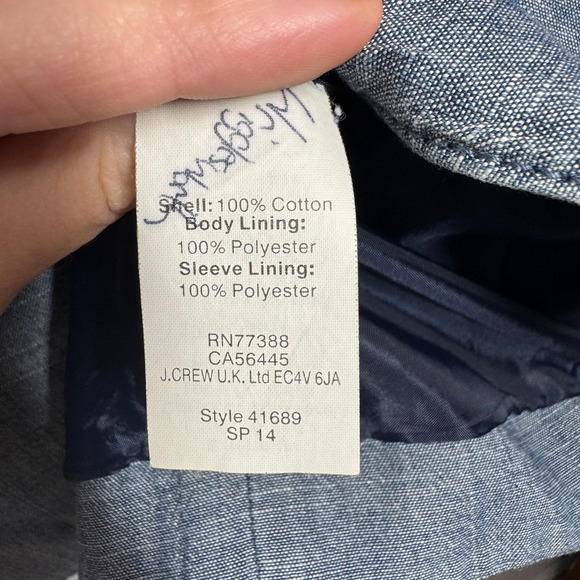 J. Crew School Boy Blazer Women Size 6 Blue 100% Cotton Pocket Old Money #41689 - Picture 6 of 8